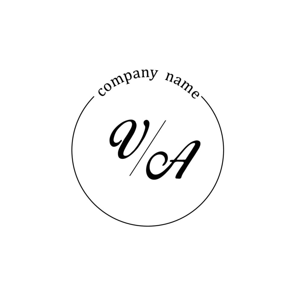 initial va logotyp monogram bokstav minimalistisk vektor