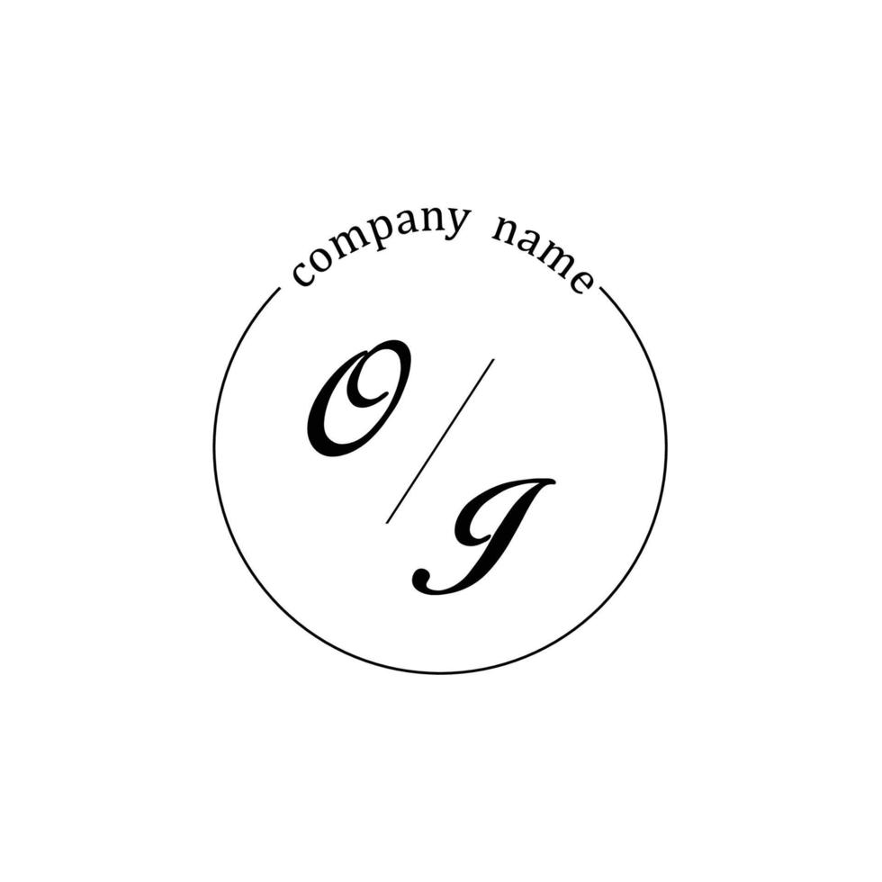 initial oi logotyp monogram bokstav minimalistisk vektor