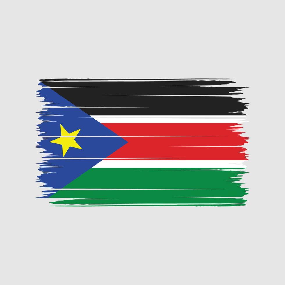 södra sudan flagga penseldrag. National flagga vektor