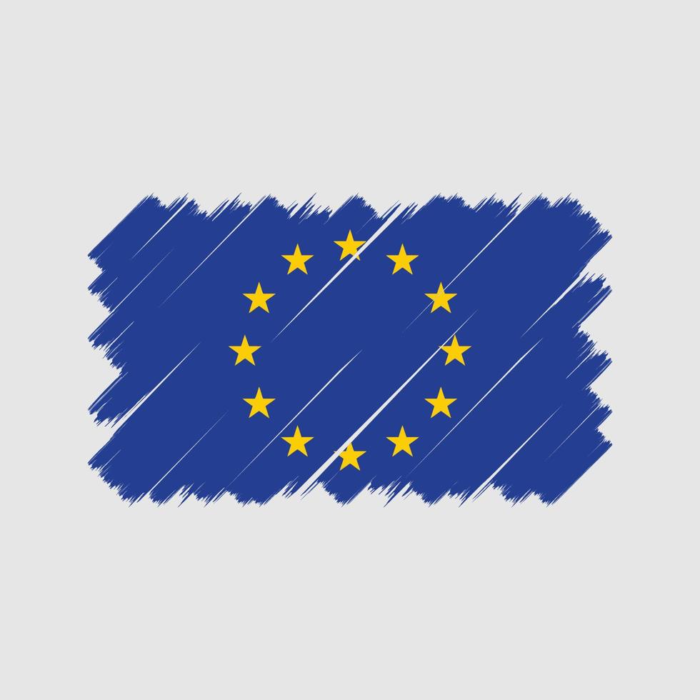 europeisk flagga borste. National flagga vektor