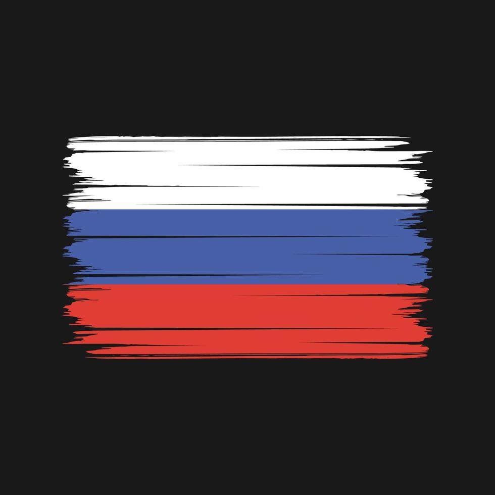 russland flagge pinselstriche. Nationalflagge vektor