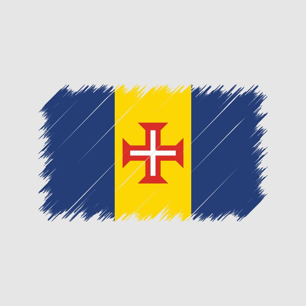 Pinselstriche der Madeira-Flagge. Nationalflagge vektor