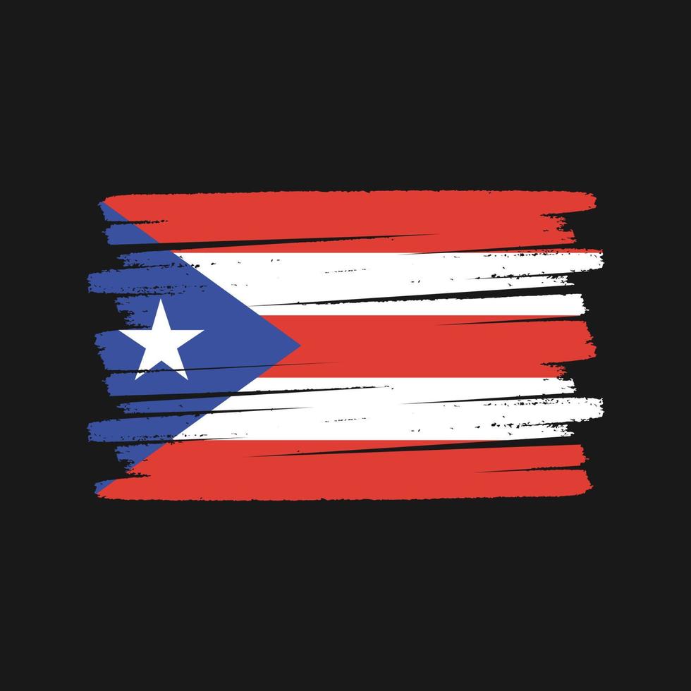 puerto-rico-flaggenpinsel. Nationalflagge vektor