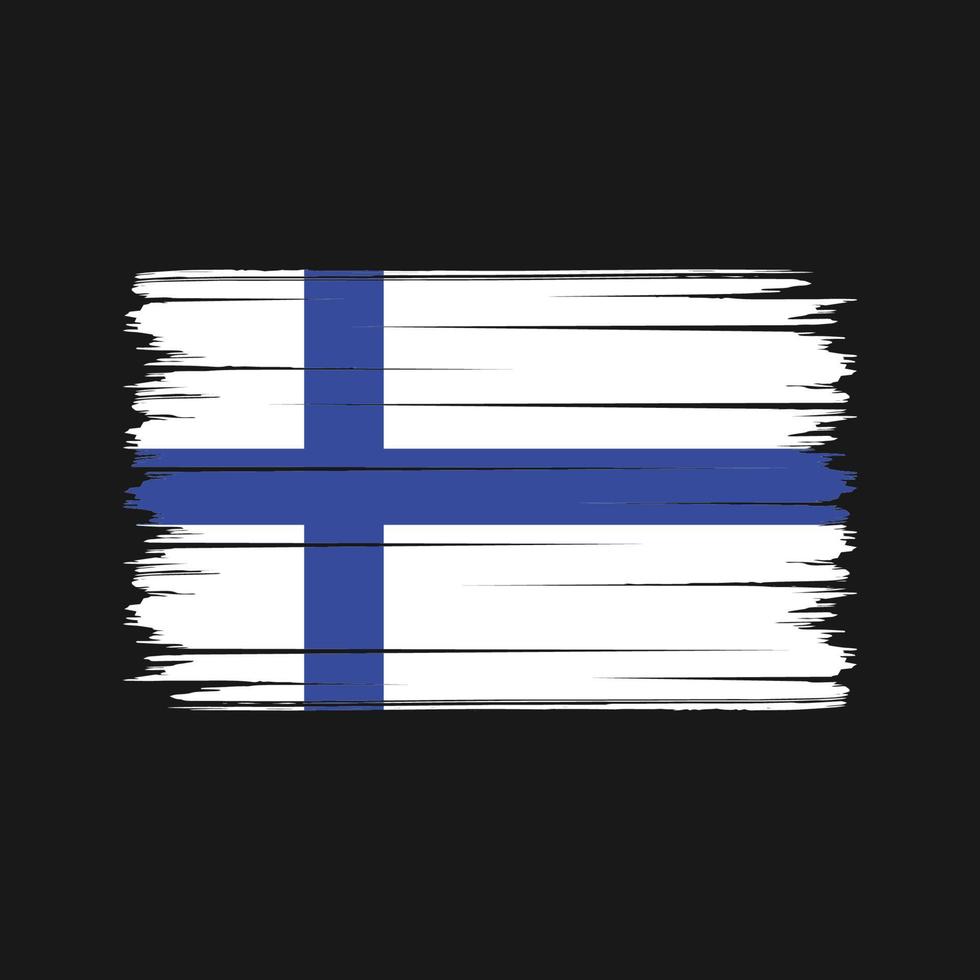 finlandsflaggan penseldrag. National flagga vektor