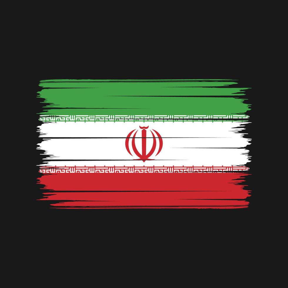 Pinselstriche der iranischen Flagge. Nationalflagge vektor