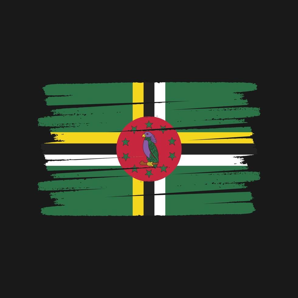 dominica flaggborste. National flagga vektor