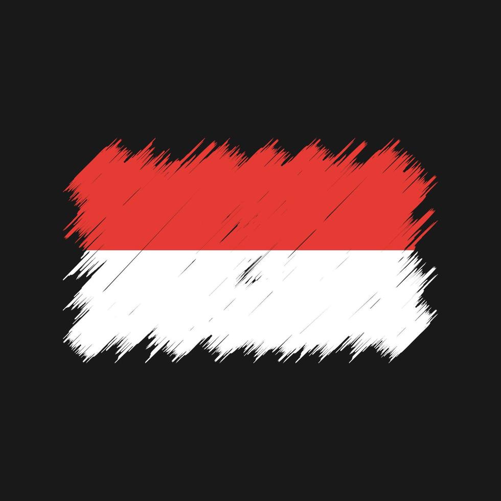Bürste der indonesischen Flagge. Nationalflagge vektor