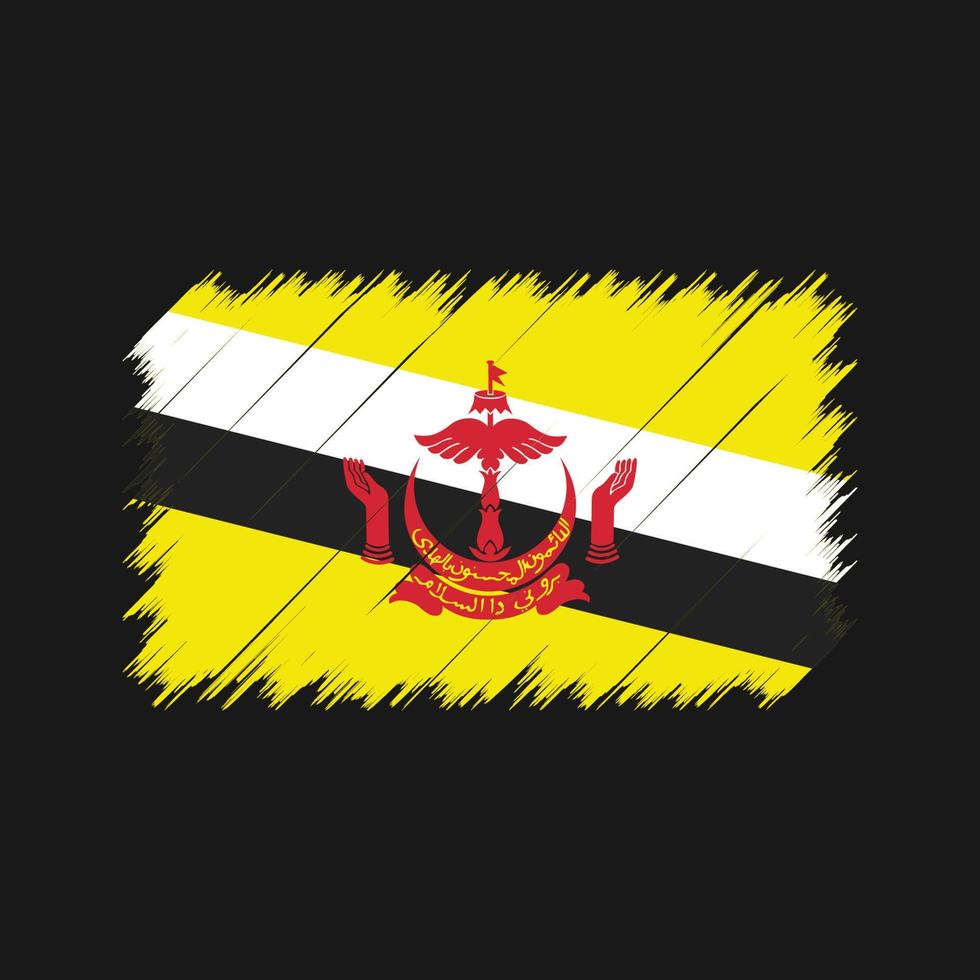 brunei flagga penseldrag. National flagga vektor