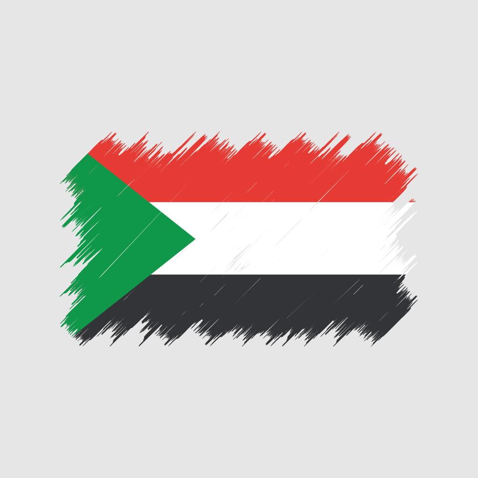 Bürste der Sudan-Flagge. Nationalflagge vektor