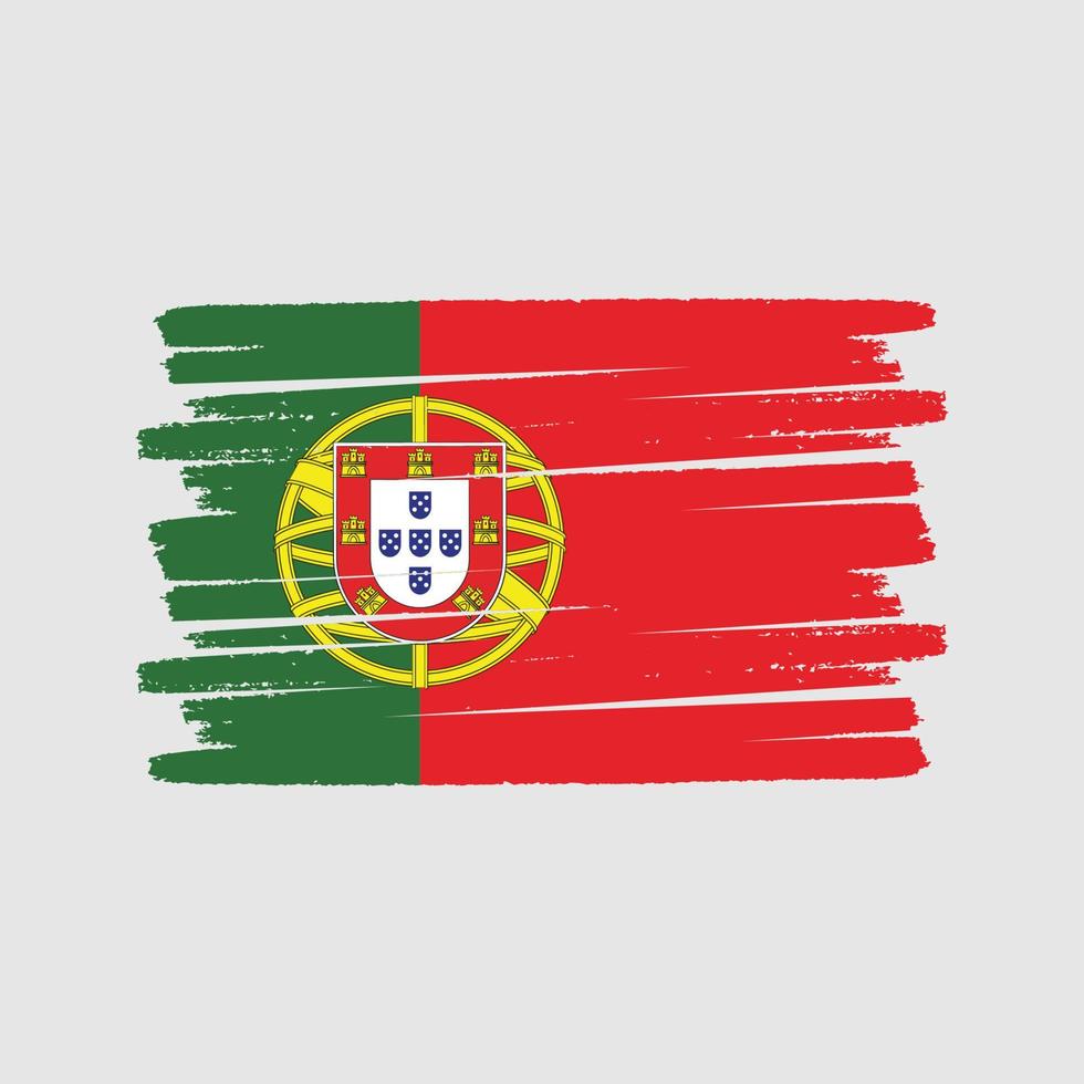 portugal flagga borste. National flagga vektor