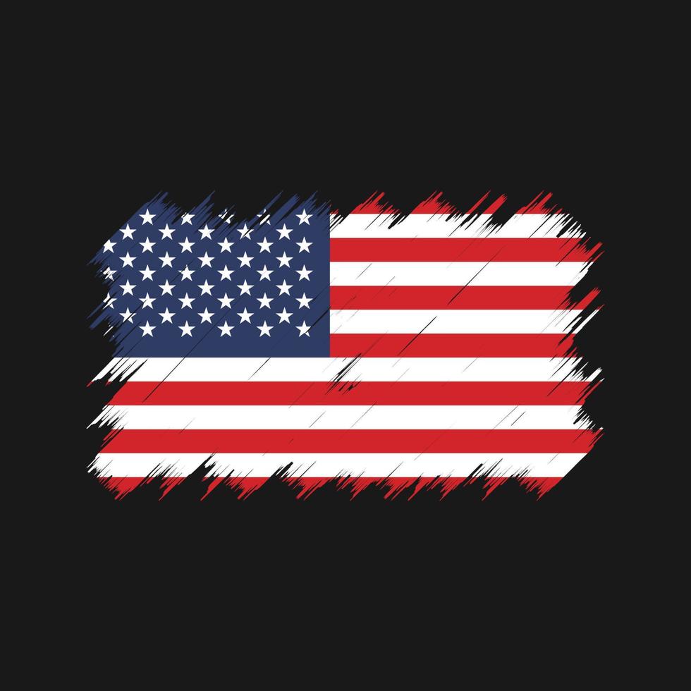 Bürste der amerikanischen Flagge. Nationalflagge vektor
