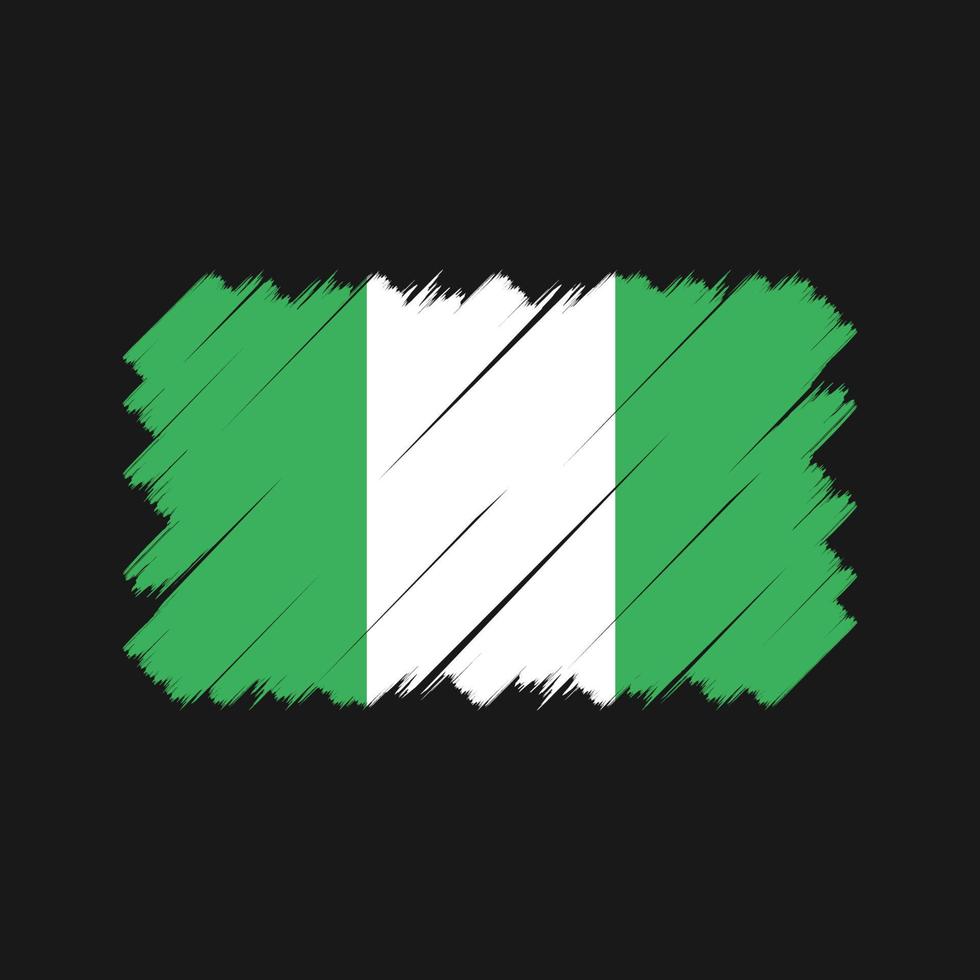 nigeria flagga borste. National flagga vektor