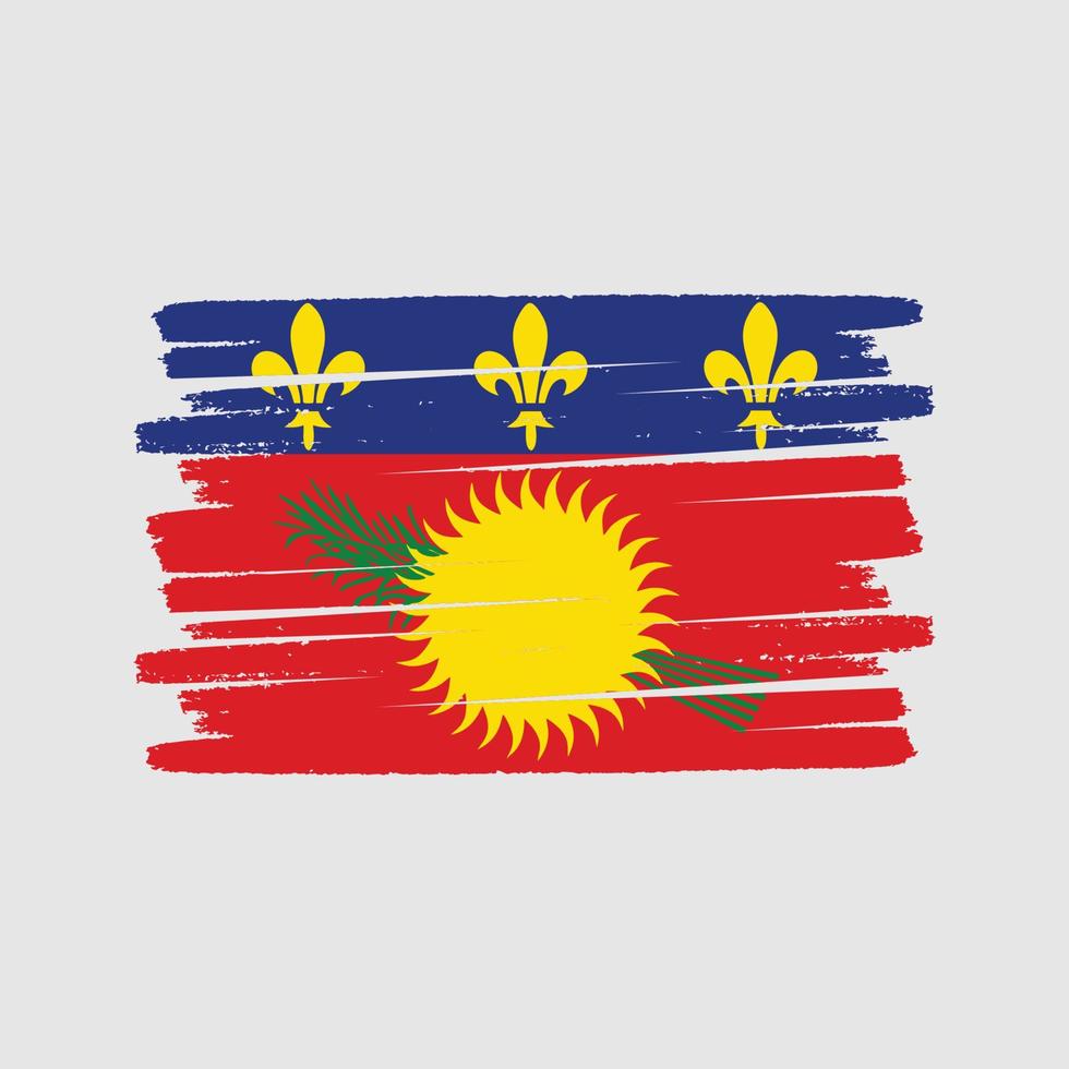 Bürste der Guadeloupe-Flagge. Nationalflagge vektor