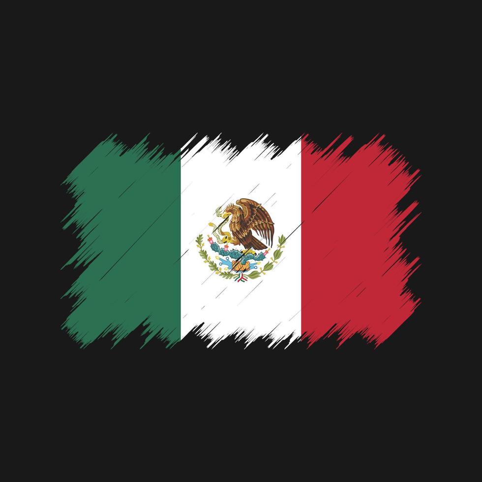 mexico flagga borste. National flagga vektor