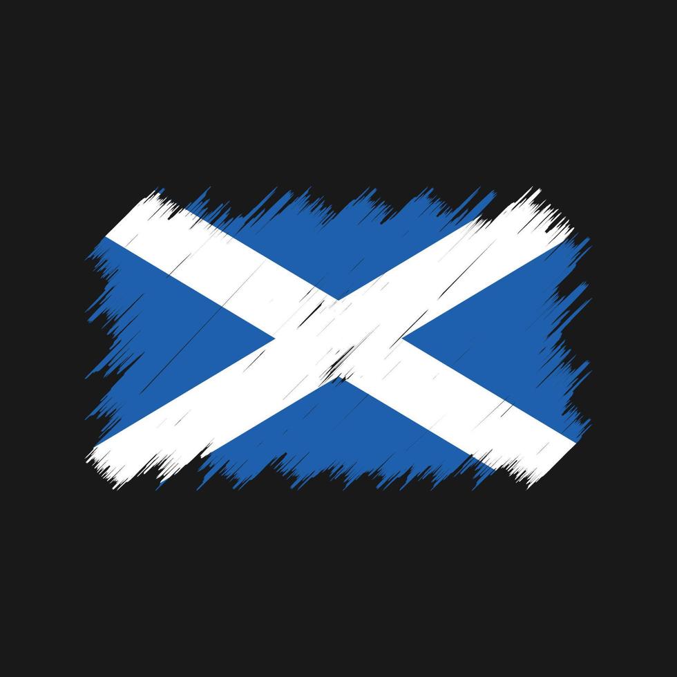 Skottlands flagga borste. National flagga vektor