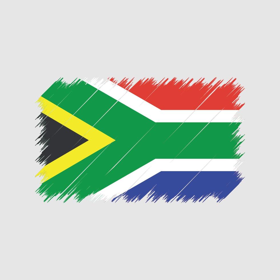Pinselstriche der südafrikanischen Flagge. Nationalflagge vektor