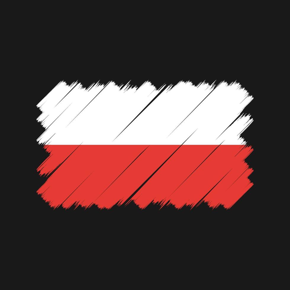 polska flaggan borste. National flagga vektor