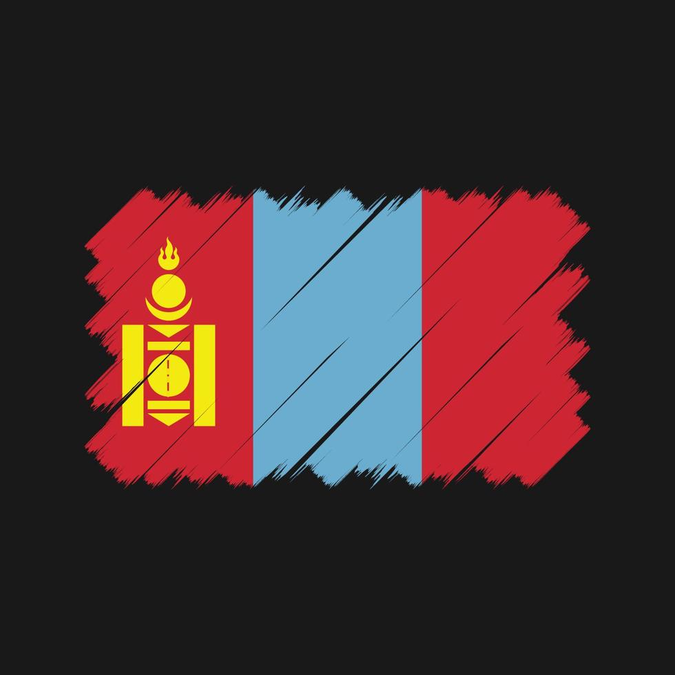 Flaggenbürste der Mongolei. Nationalflagge vektor