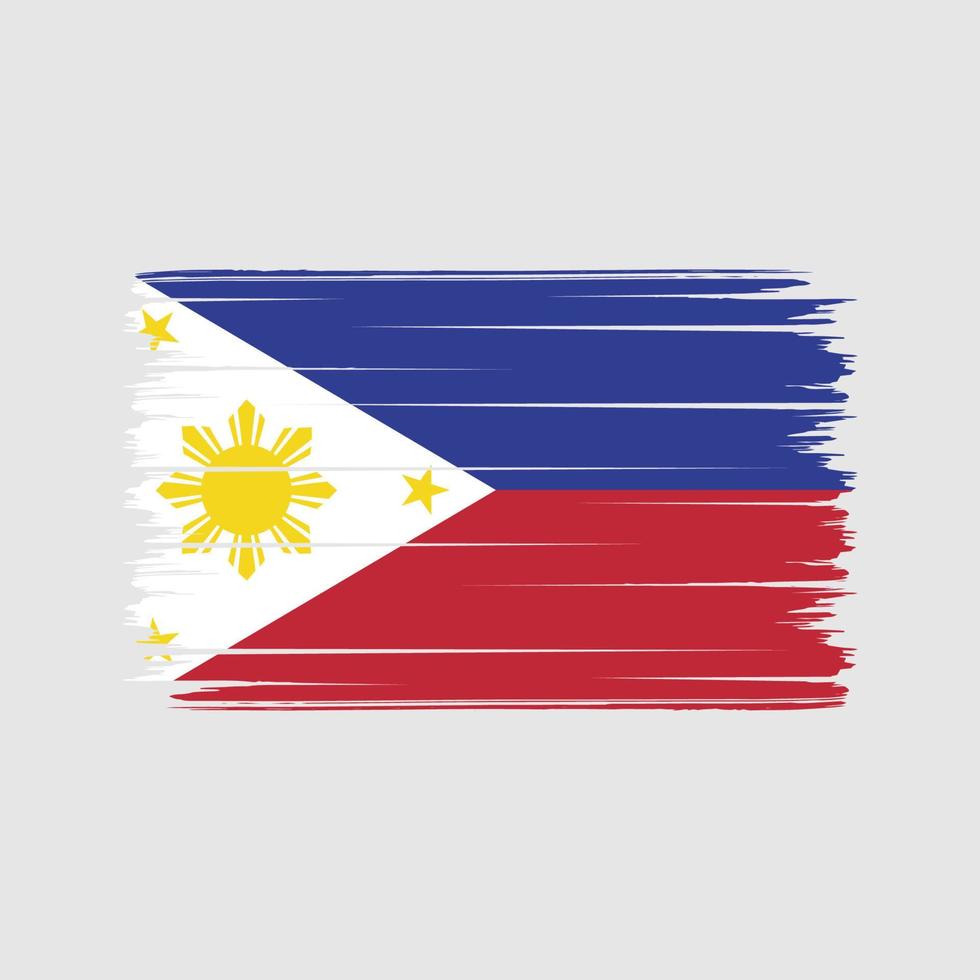 Pinselstriche der philippinischen Flagge. Nationalflagge vektor