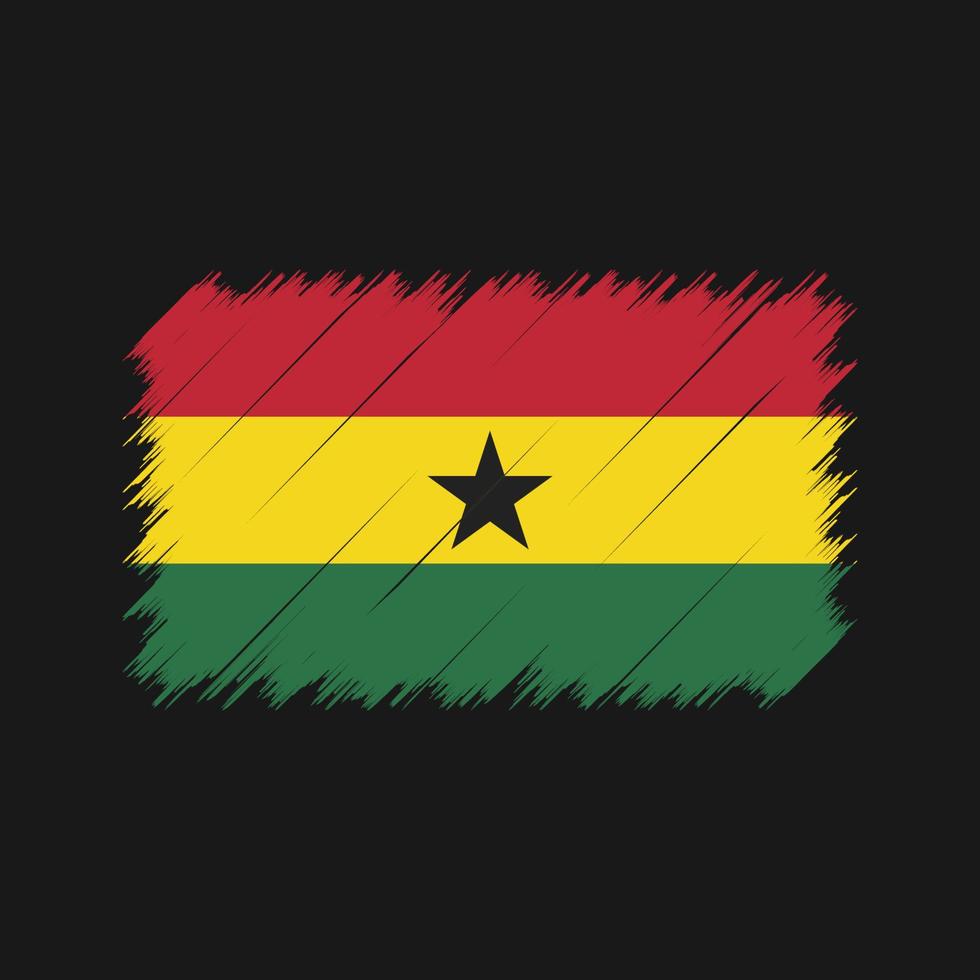 ghana flagga penseldrag. National flagga vektor