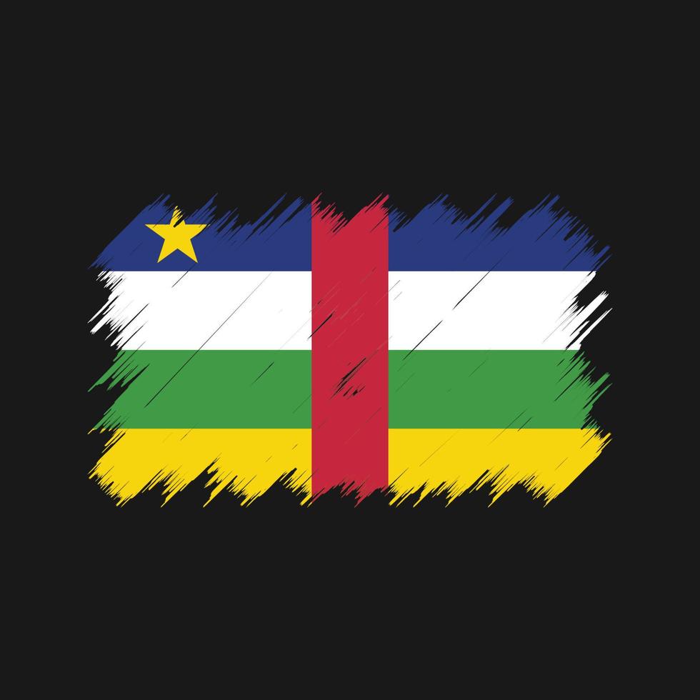 centralafrikansk flaggborste. National flagga vektor