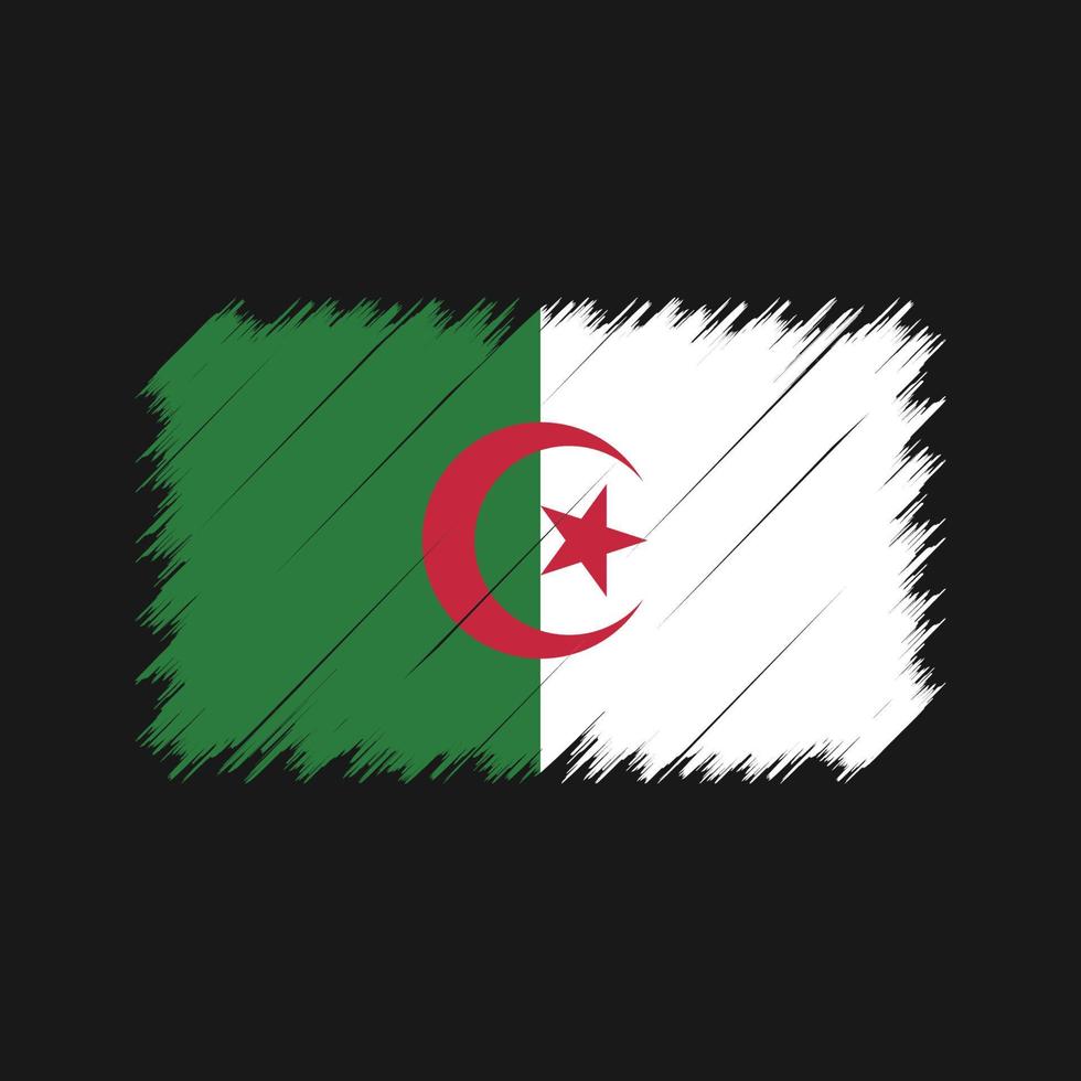 Pinselstriche der algerischen Flagge. Nationalflagge vektor