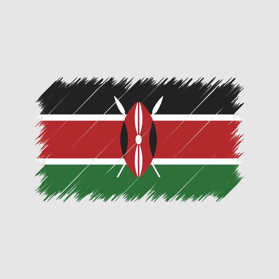 Pinselstriche der Kenia-Flagge. Nationalflagge vektor