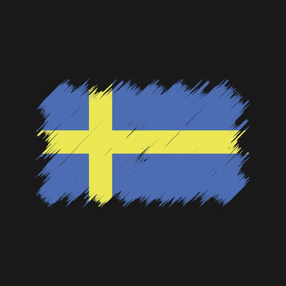 Bürste der schwedischen Flagge. Nationalflagge vektor