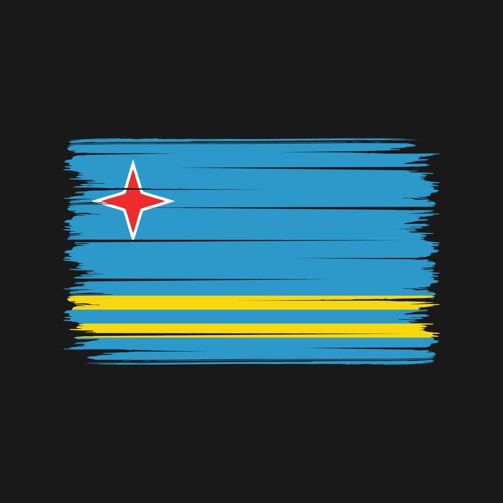 Pinselstriche der Aruba-Flagge. Nationalflagge vektor