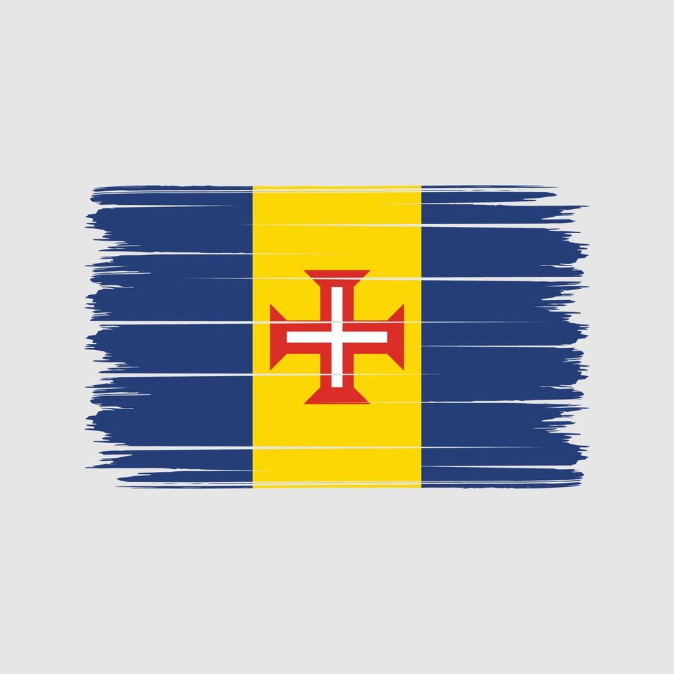 Pinselstriche der Madeira-Flagge. Nationalflagge vektor