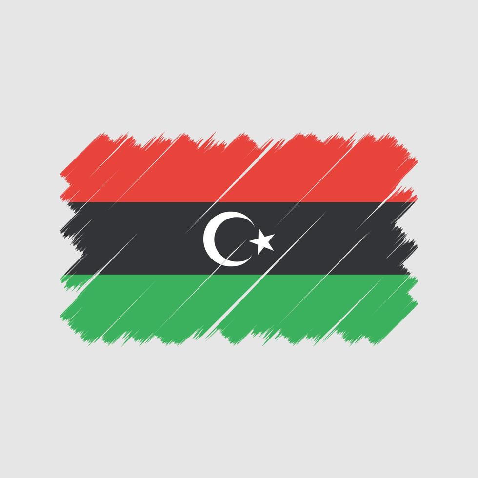 Bürste der libyschen Flagge. Nationalflagge vektor