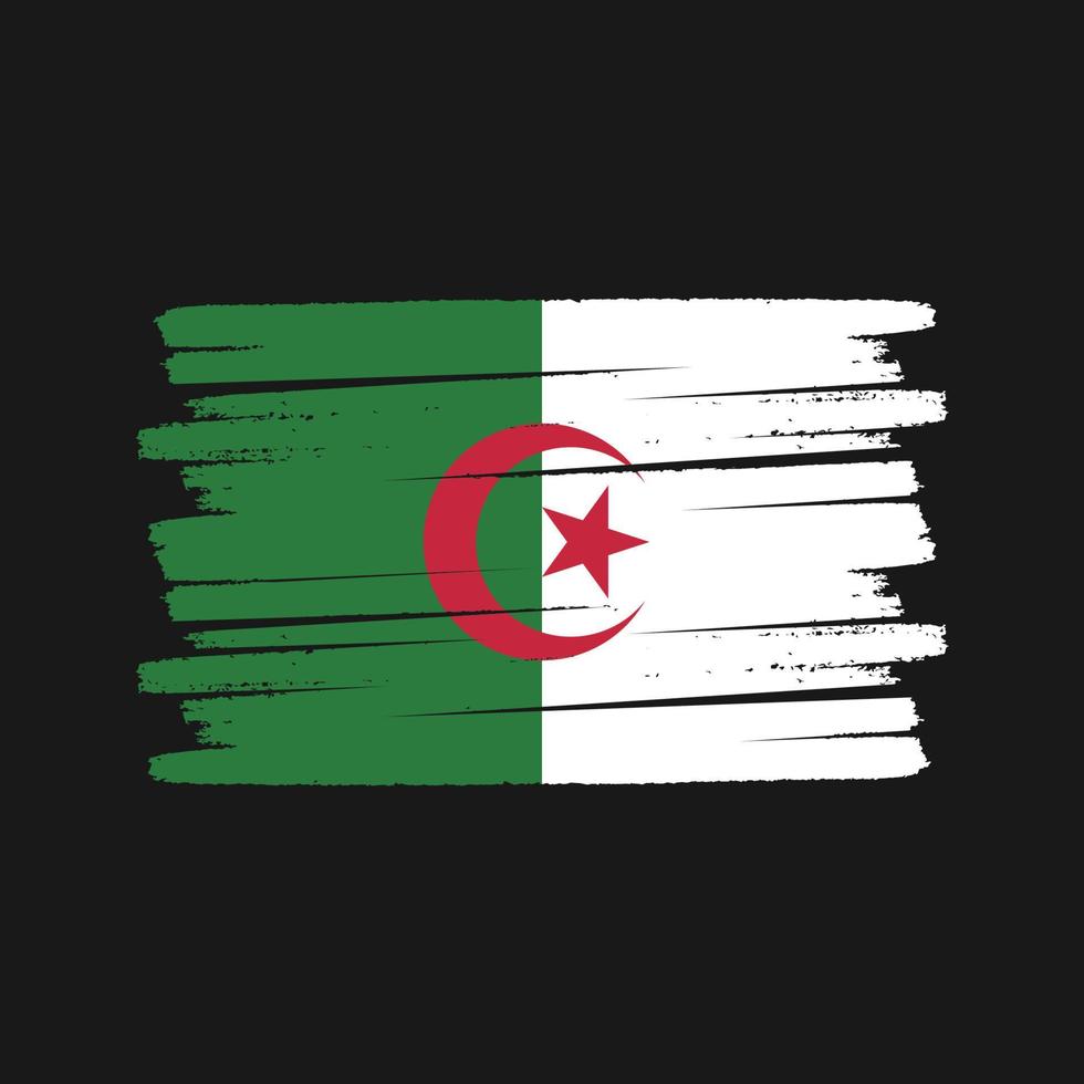 Pinsel mit algerischer Flagge. Nationalflagge vektor