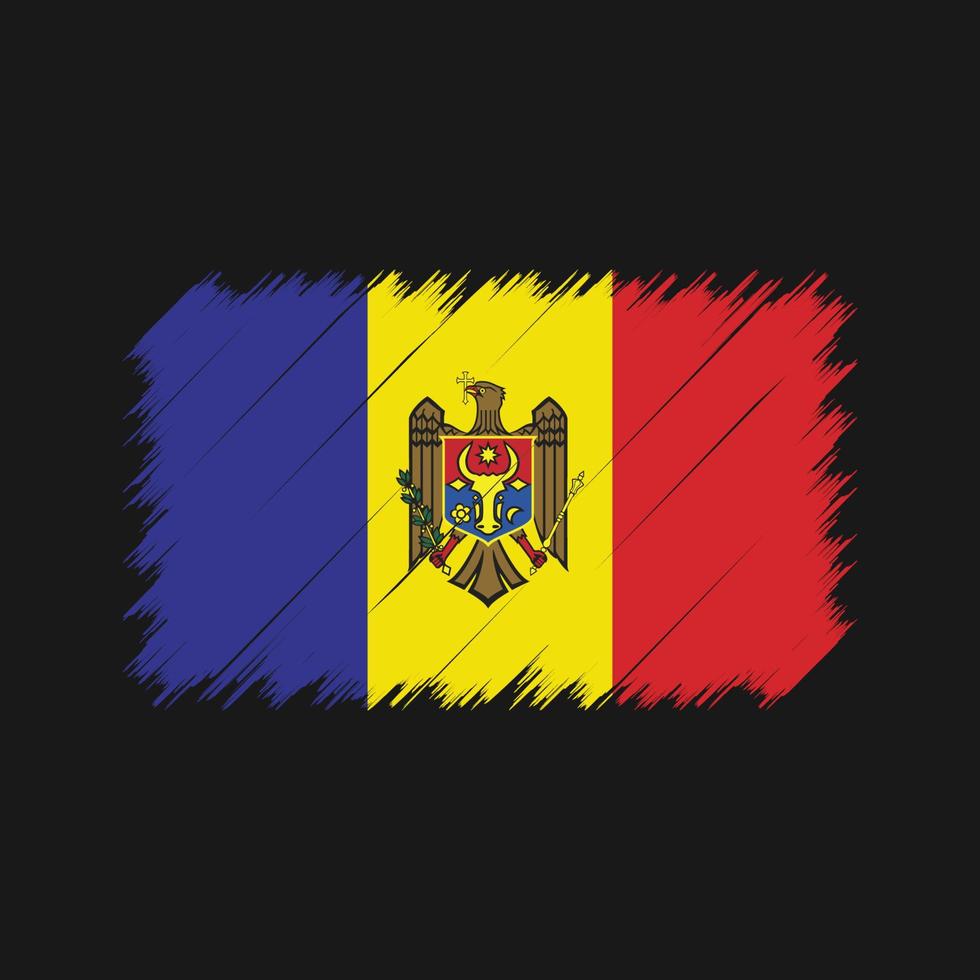 moldaviens flagga penseldrag. National flagga vektor