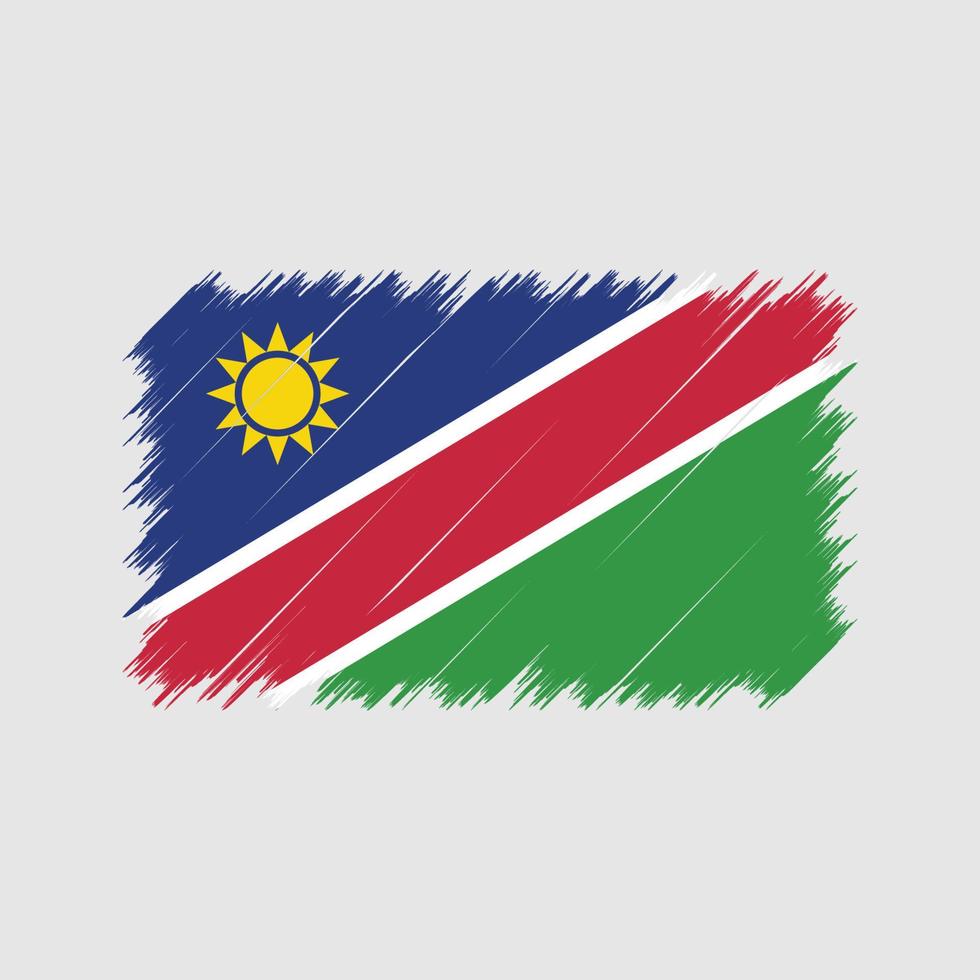 Pinselstriche der Namibia-Flagge. Nationalflagge vektor