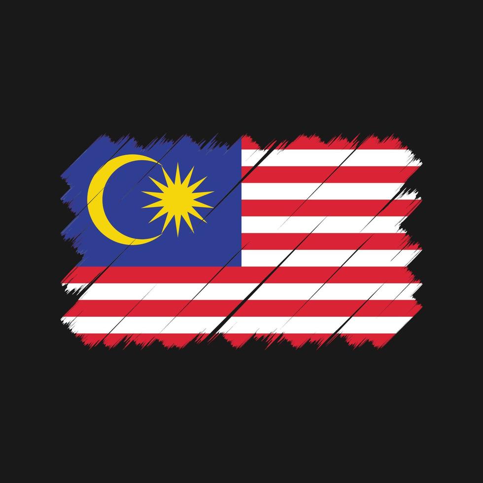 malaysia flaggborste. National flagga vektor