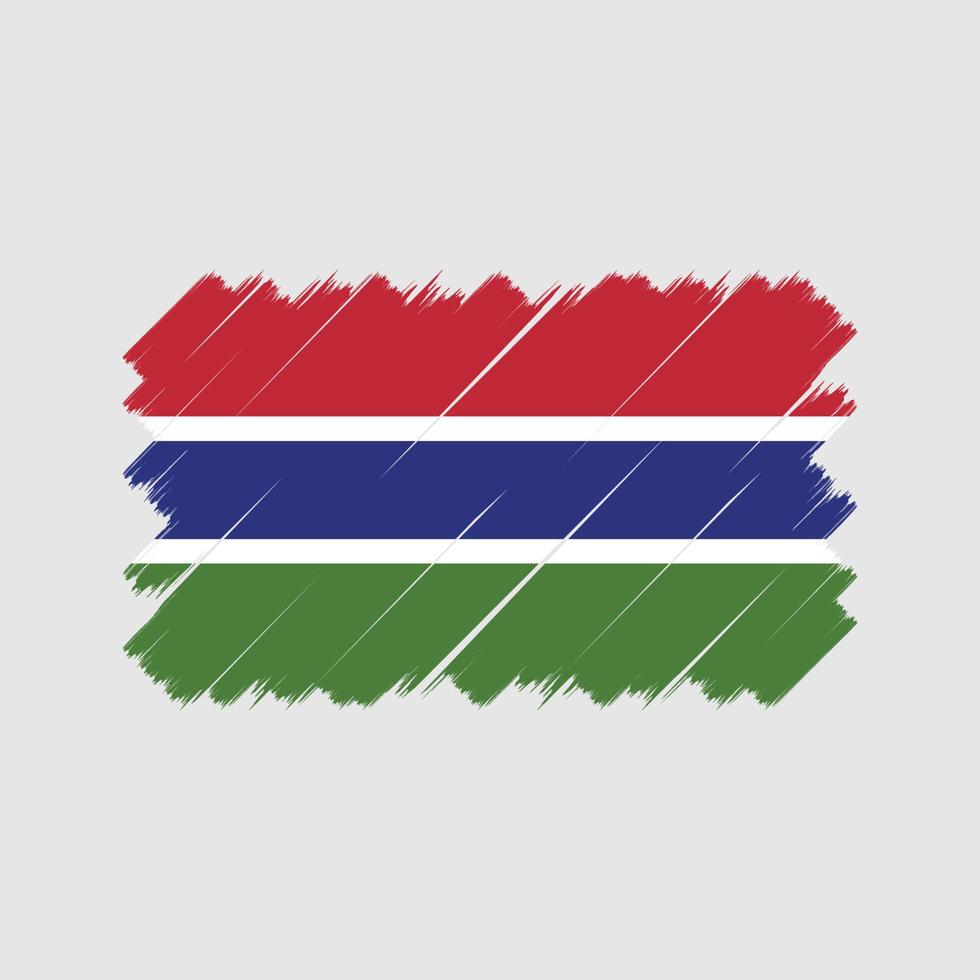 Bürste mit Gambia-Flagge. Nationalflagge vektor