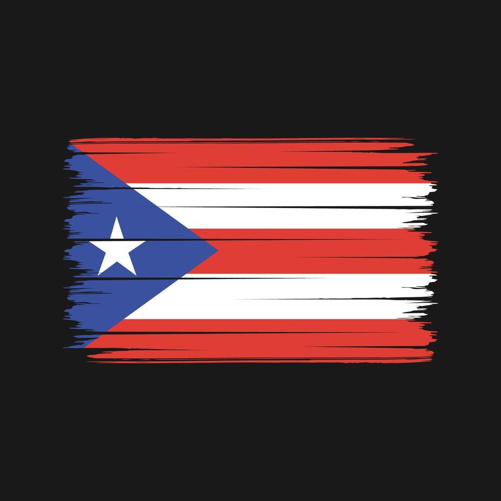puerto rico flagge pinselstriche. Nationalflagge vektor