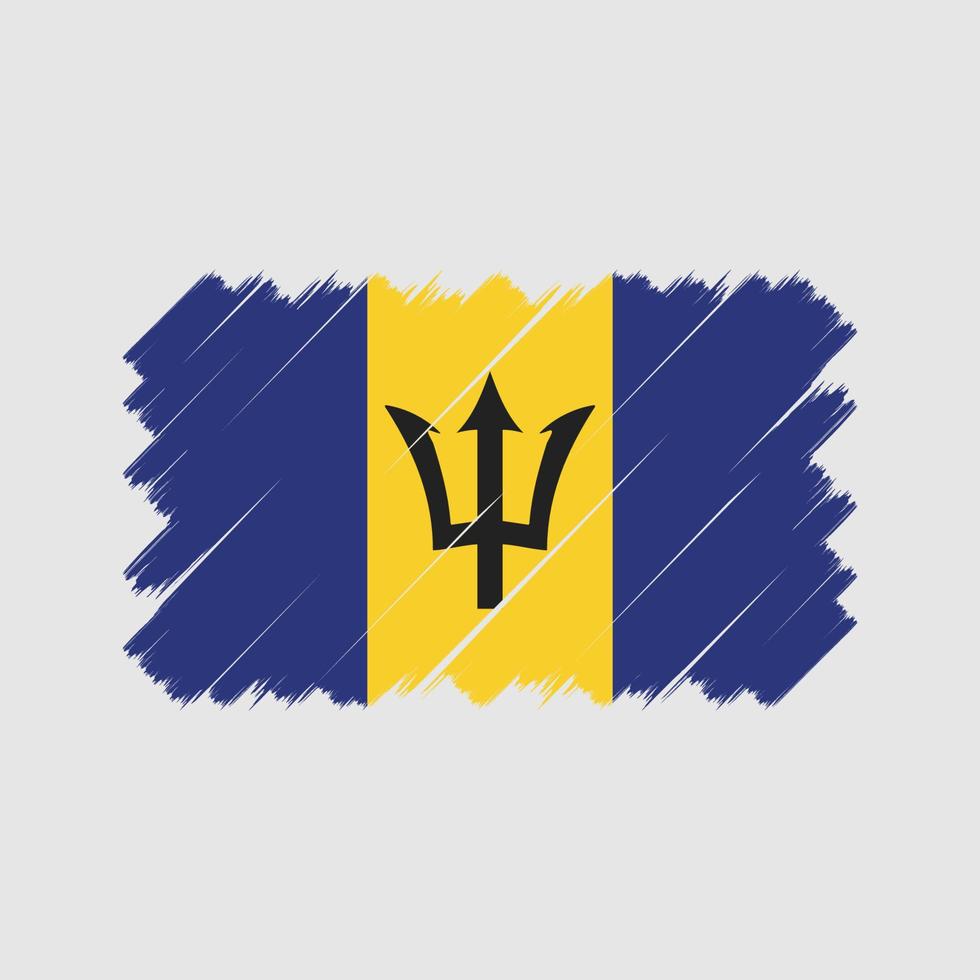 Barbados-Flaggenbürste. Nationalflagge vektor