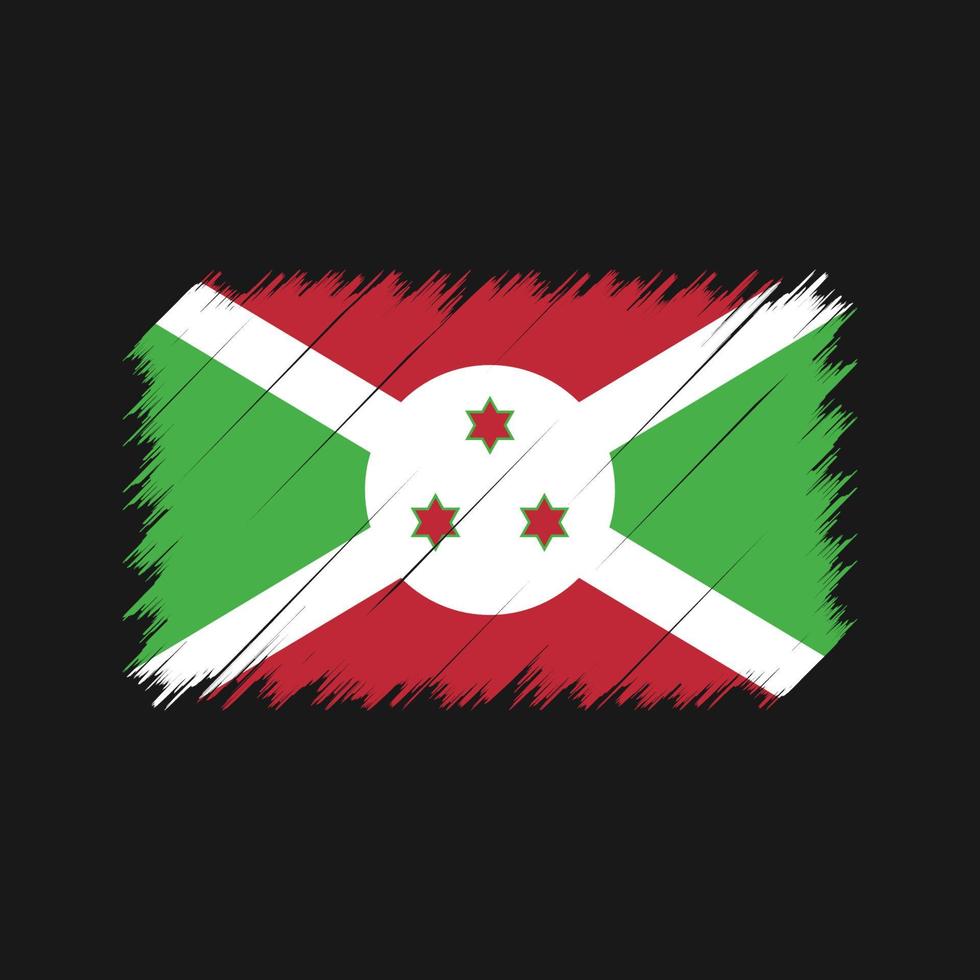 Burundi-Flaggen-Pinselstriche. Nationalflagge vektor