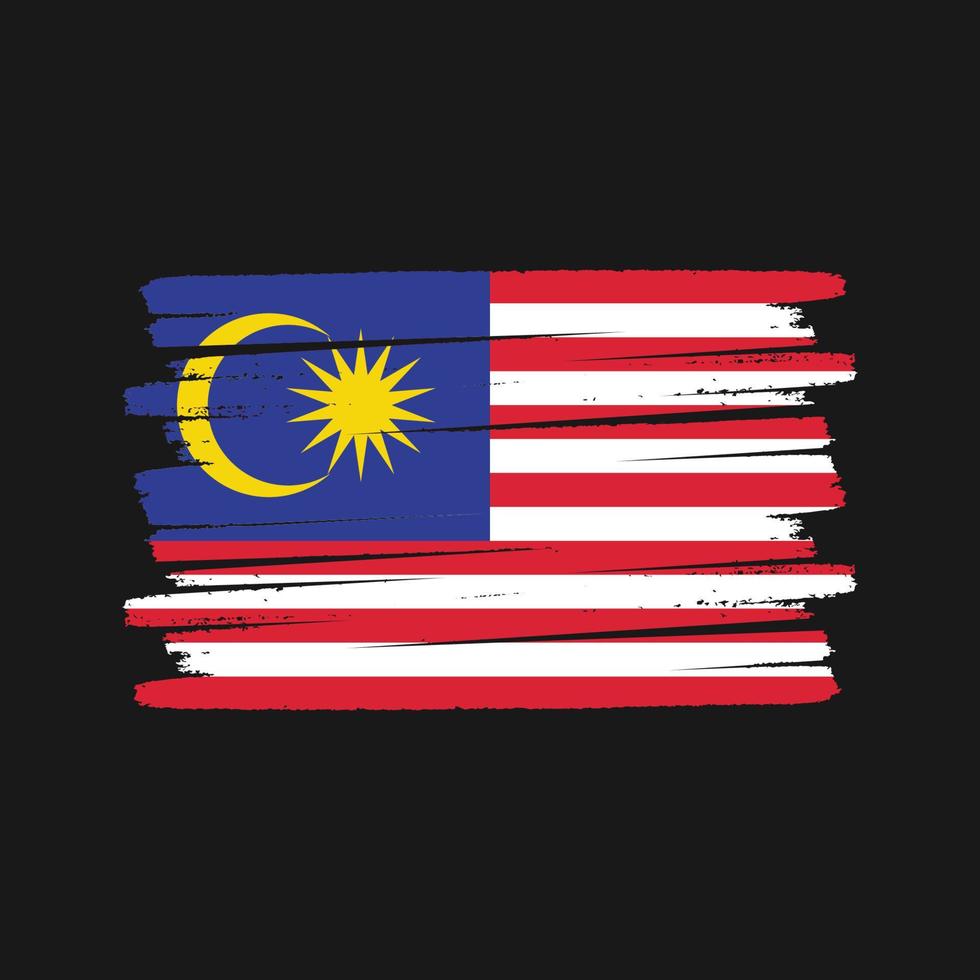 malaysia flaggborste. National flagga vektor