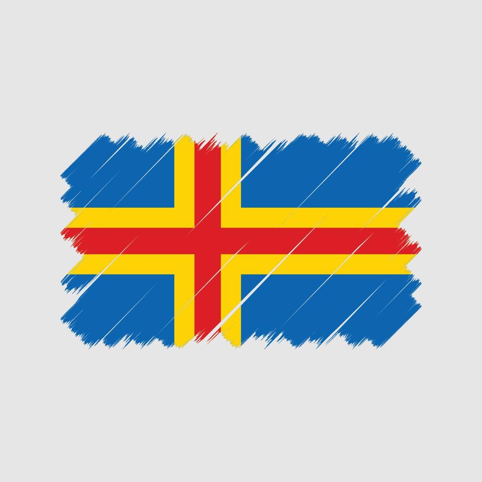 Aland-Inseln Flaggenpinsel. Nationalflagge vektor