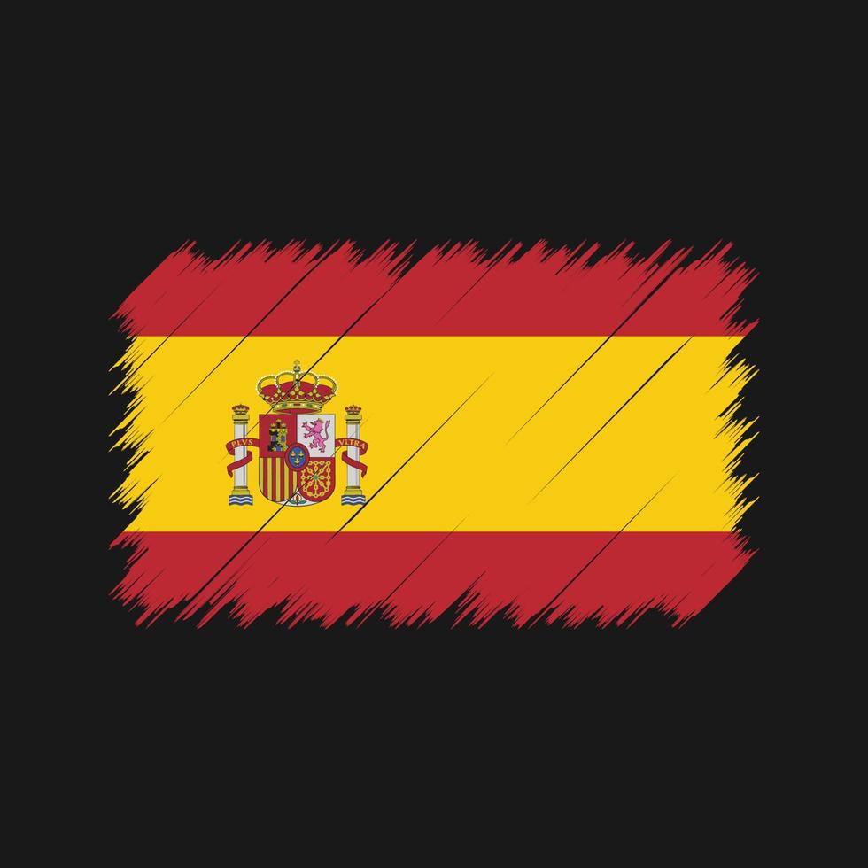 penseldrag för spaniens flagga. National flagga vektor