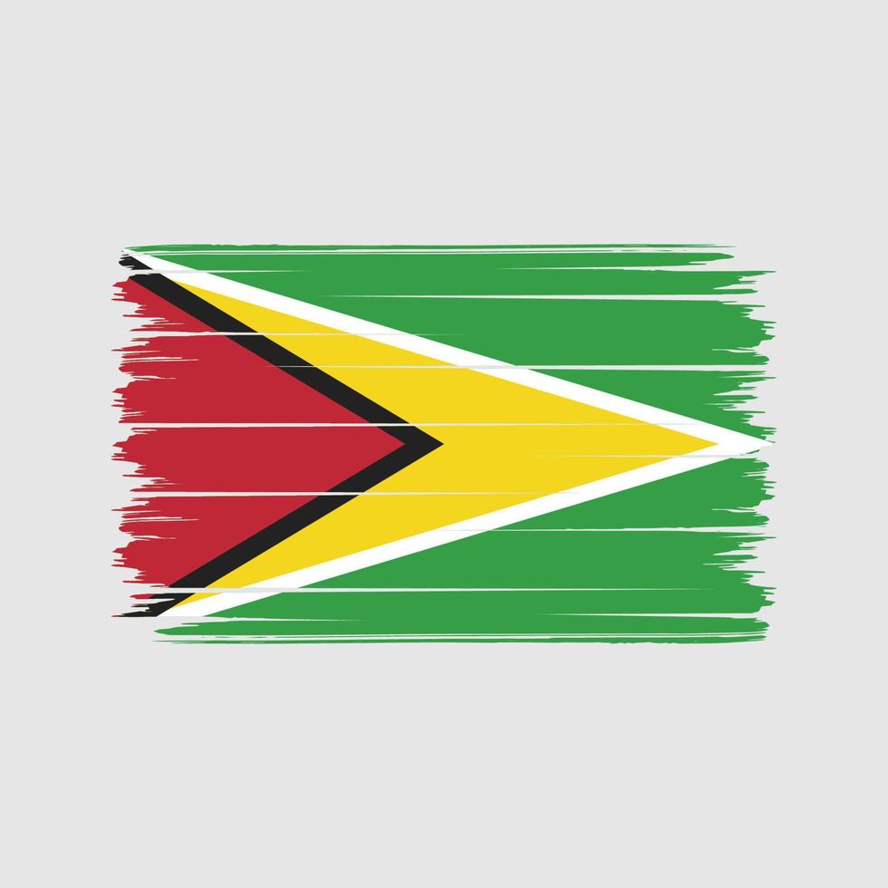 guyana flagga penseldrag. National flagga vektor