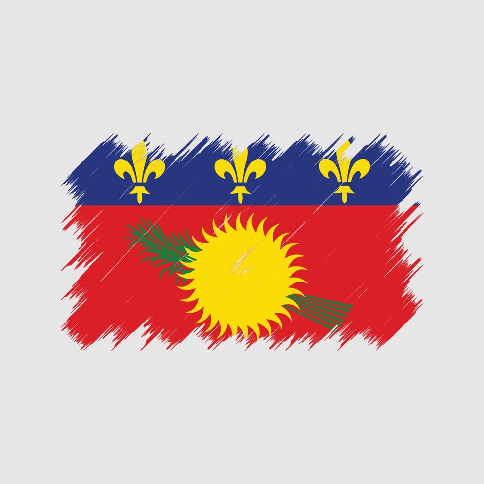Bürste der Guadeloupe-Flagge. Nationalflagge vektor