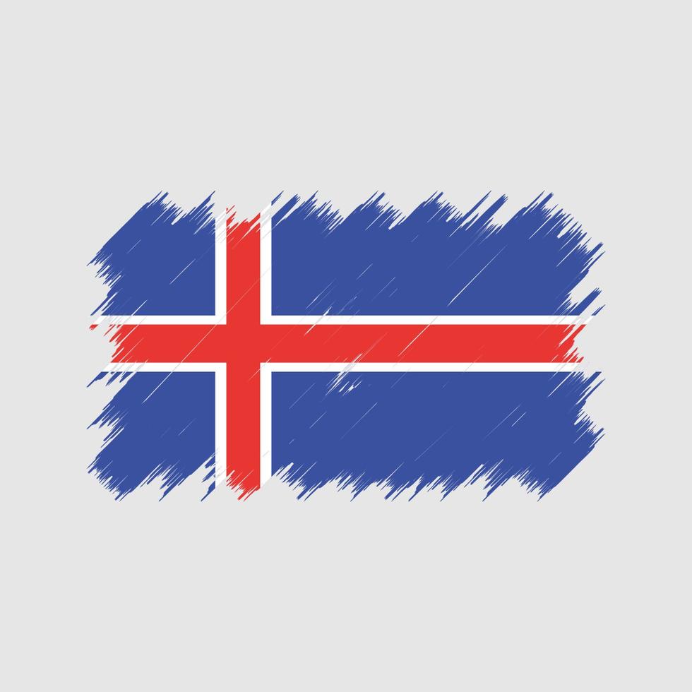 islands flagga borste. National flagga vektor