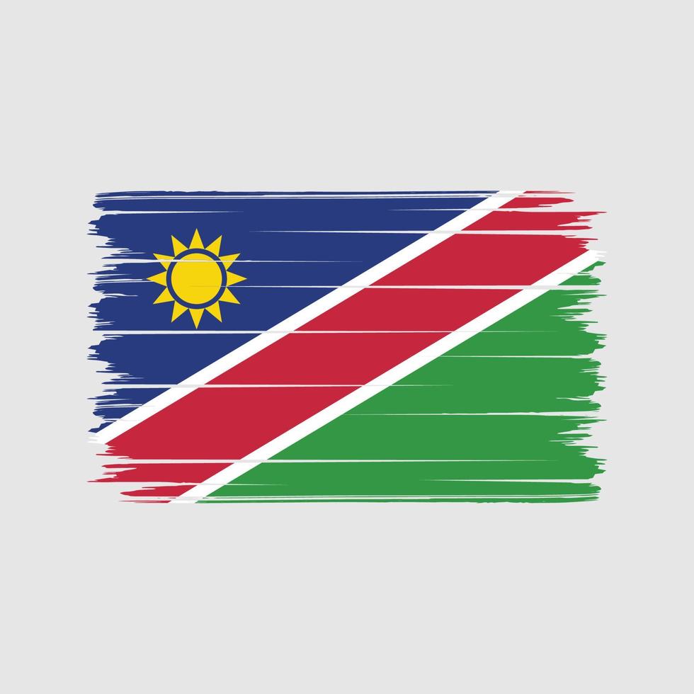 Pinselstriche der Namibia-Flagge. Nationalflagge vektor