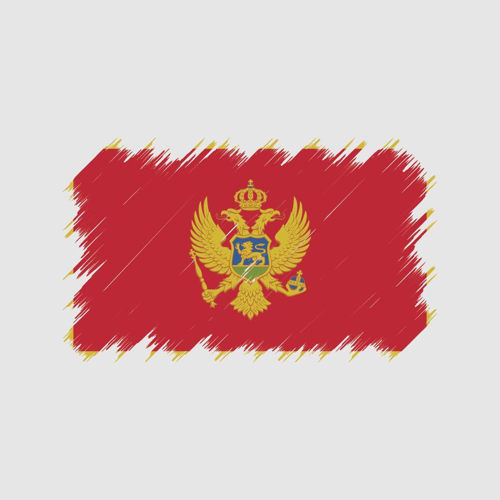 montenegro flagga borste. National flagga vektor