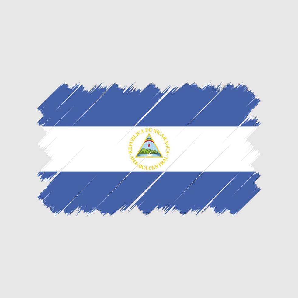 nicaragua flaggborste. National flagga vektor