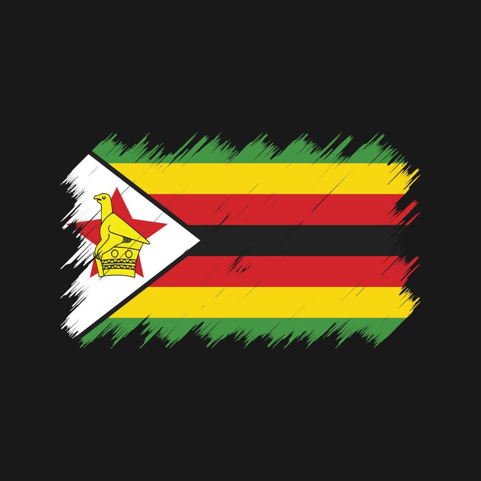 zimbabwe flaggborste. National flagga vektor