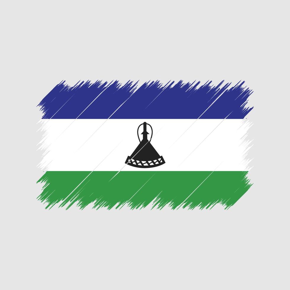 lesotho flagga penseldrag. National flagga vektor